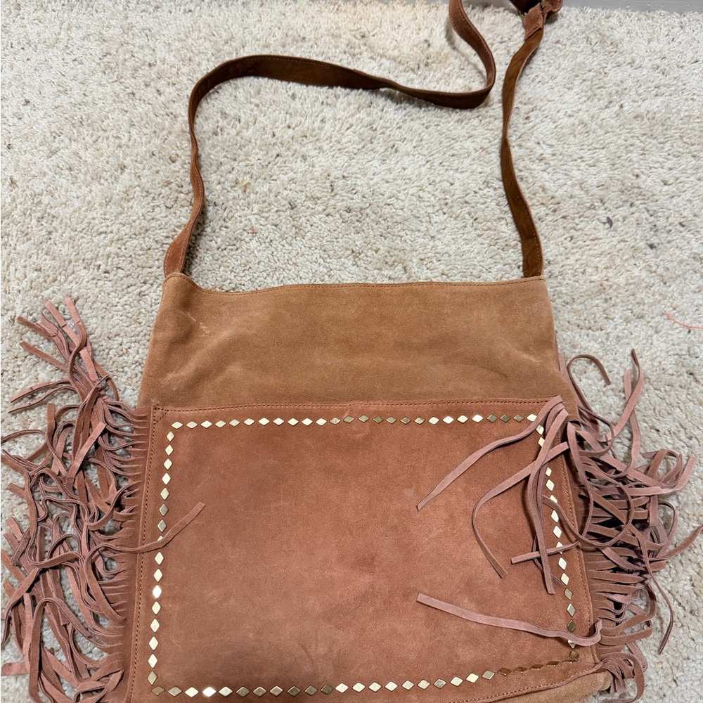 Steve Madden Tan Fringed Crossbody Bag